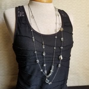 Pretty double strand clear beaded necklace